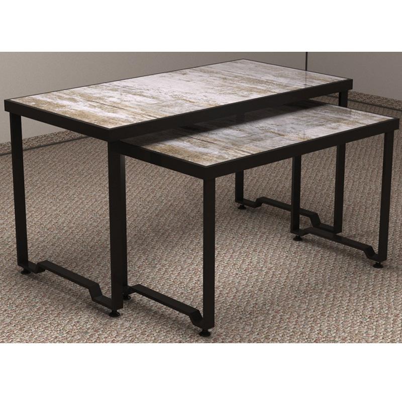 Table d'affichage Ensemble 2 Hauteur Couleur Noir