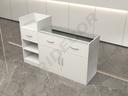 Comptoir vitrine 170X50X110 cm Blanc/Noir