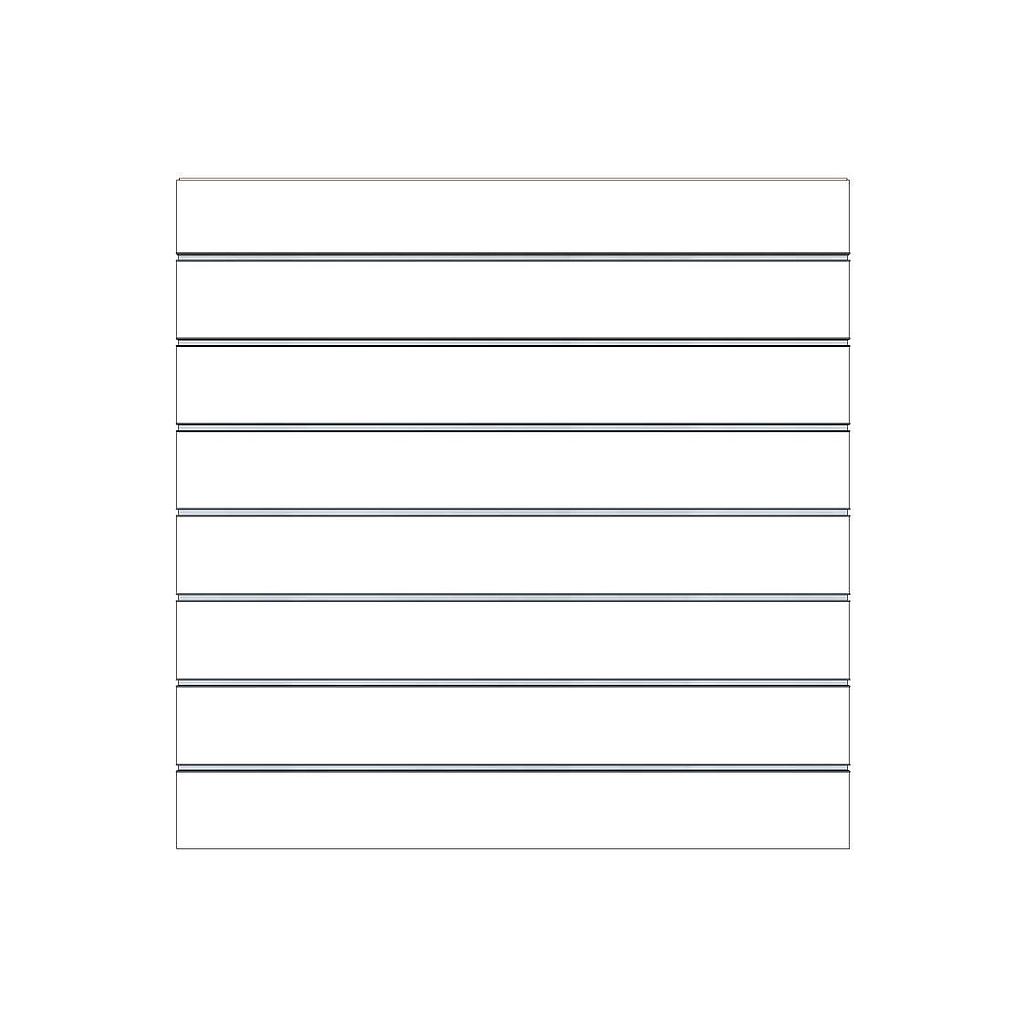 Mattweißes Lamellenpaneel 7.5 Führungen 120X120cm