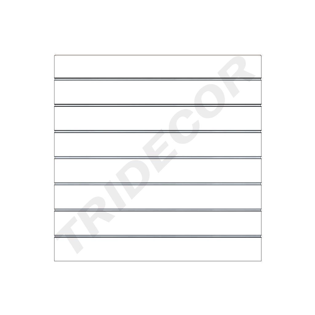 Painel de Ripas Branco Fosco 7.5 Guias 120X120cm