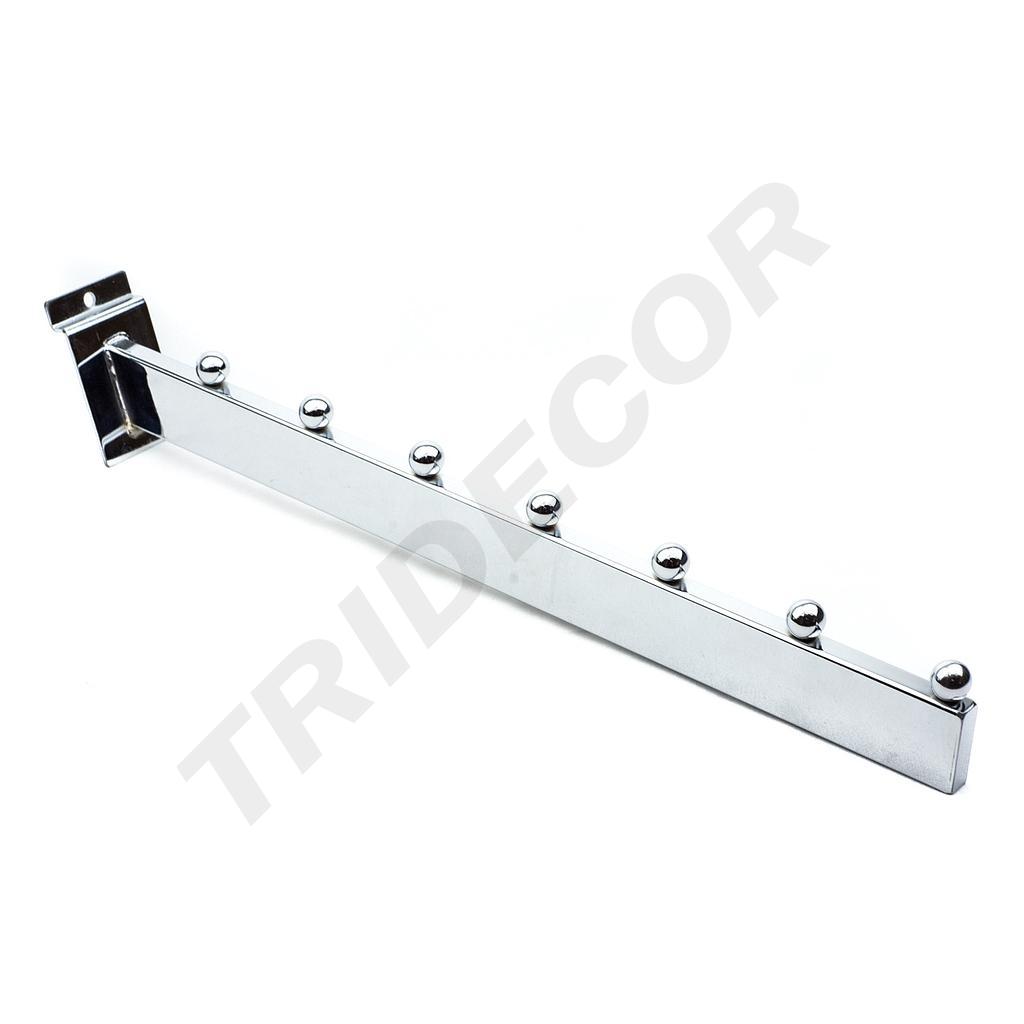 Inclined hanger with 7 balls for slatted panel, 30 cm