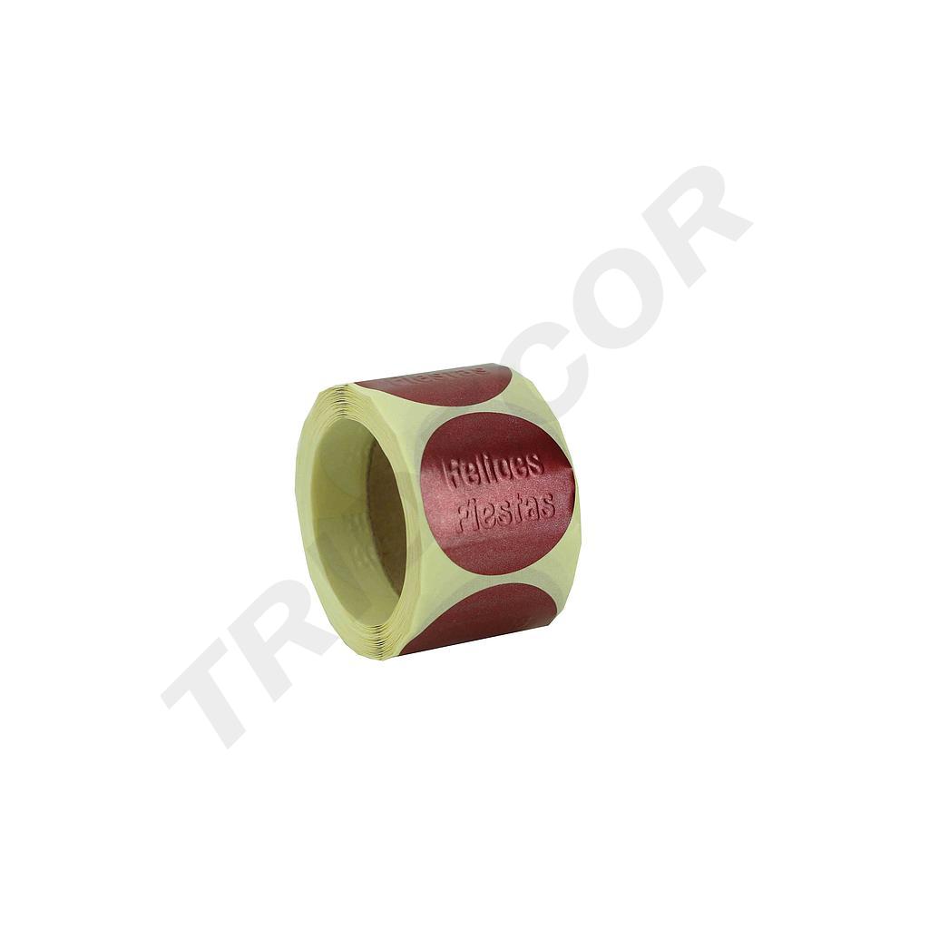 Autocollant Joyeuses Fêtes Grenat 4cm 250 Rouleaux