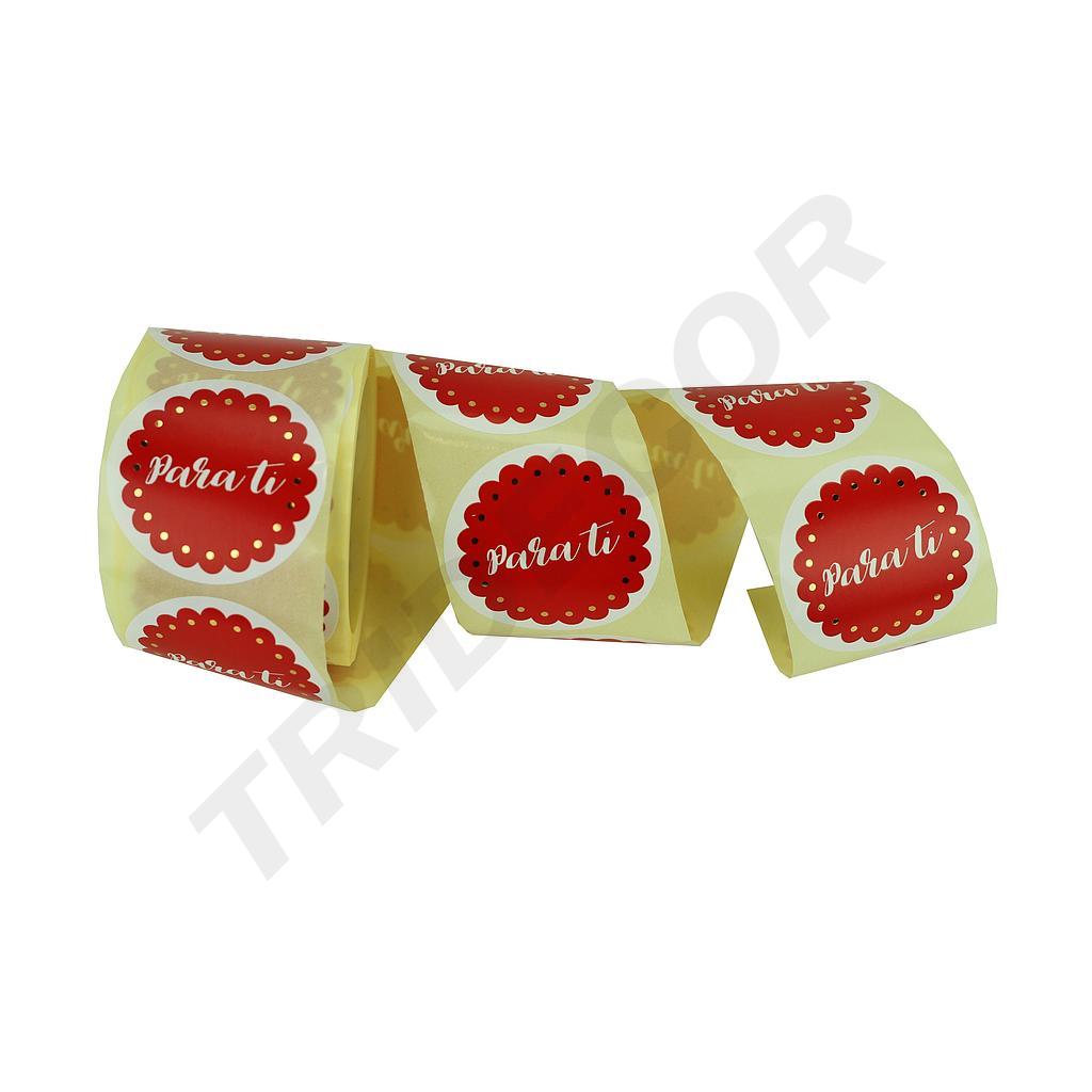 Adesivo 'per Te' Sfondo Rosso 250 Rotoli