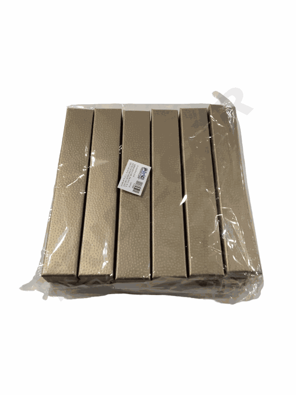 金色粗糙材料首饰盒 21X3X2 厘米。每包12个单位