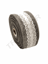 Ruban et dentelle en toile de jute grise 9m