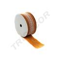 Orangefarbenes Sackleinenband mit Spitze 9m