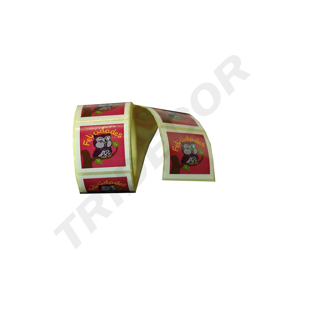 Autocollant motif hibou « Félicitations »