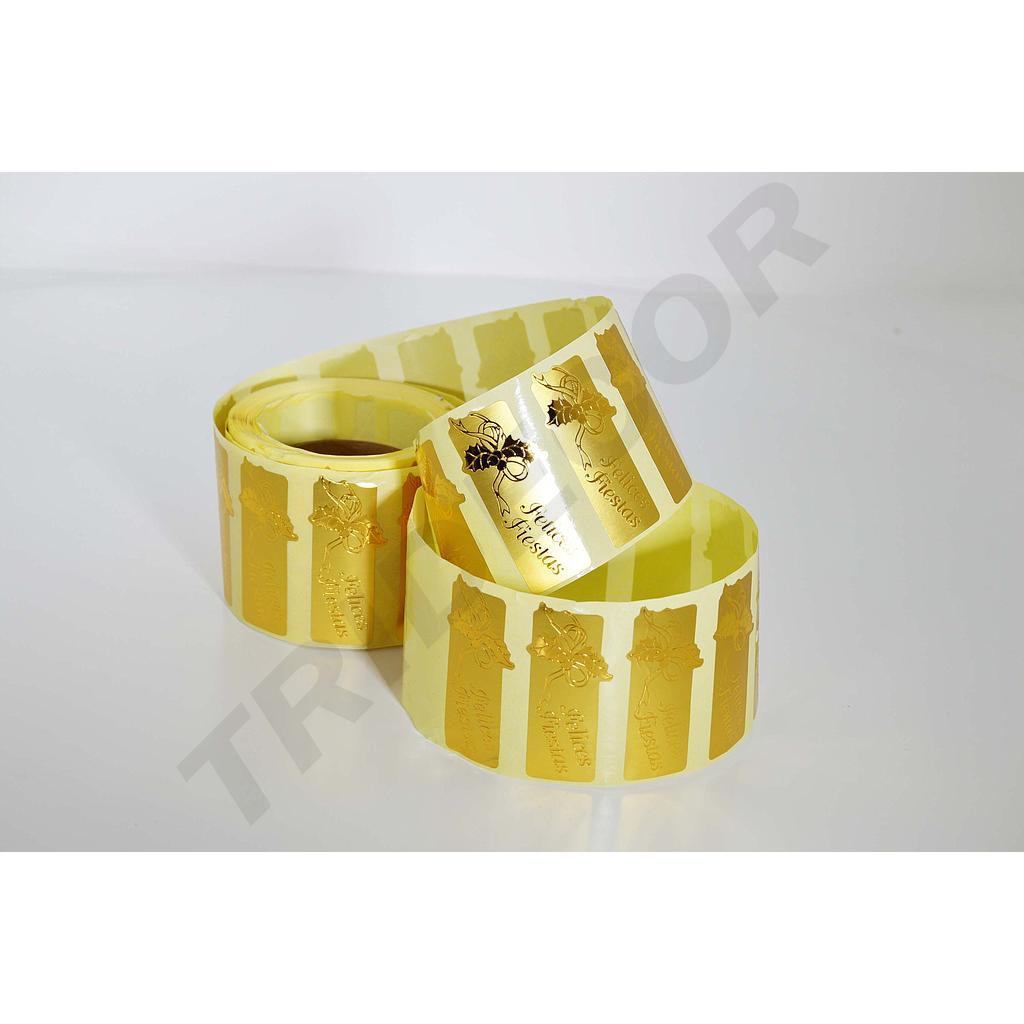 Goldener Aufkleber Frohe Feiertage 500 Einheiten 5X2cm 500 Rolle