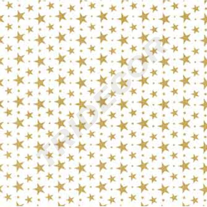 White Tissue Paper with Golden Stars 75X50cm 100 units