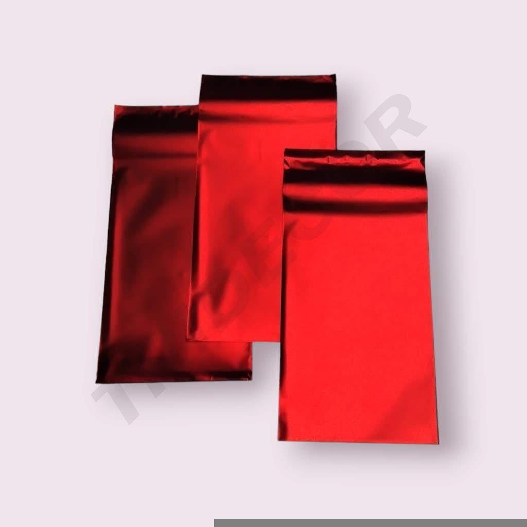 Sobres Metálicos Rojos Con Adhesivo 10X15+4 Cm