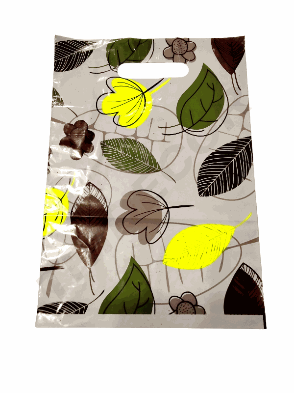 Bolsa de Plástico Asa Troquelada 25X35cm Hojas 100 /Pq 20Pq/caja