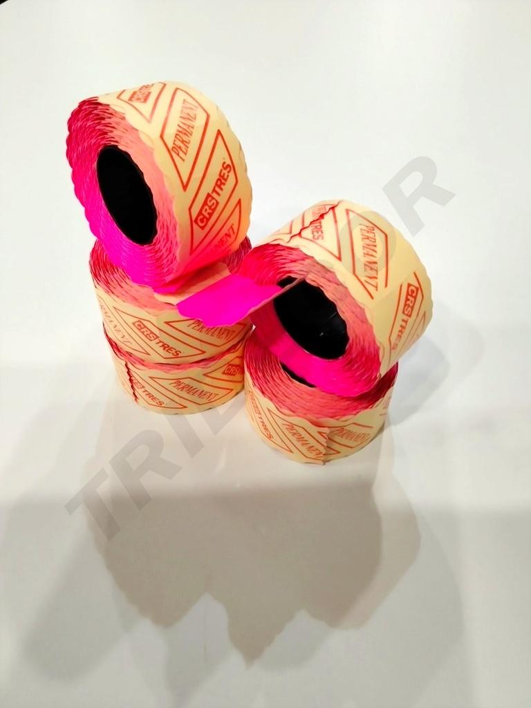 单排粉红色价格纸Etiqueda Fucsia 26X12mm 1500Uds/Pq