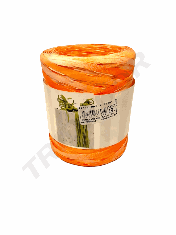 Rollo Cinta De Rafia Tonos Naranja 5Mmx200M 6802 Col12