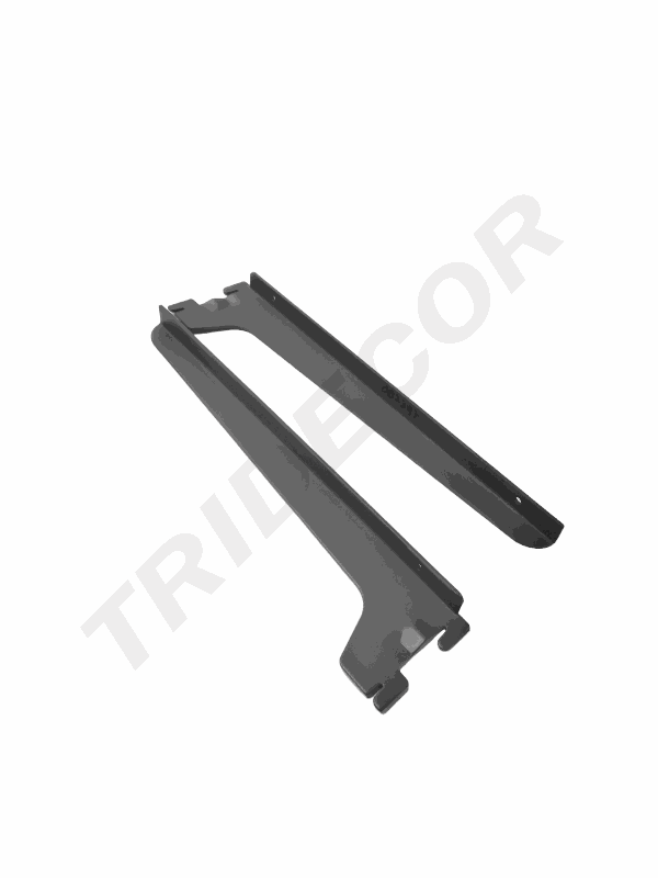 Soporte negro simple de estante para slstema de cremallera, 30 cm
