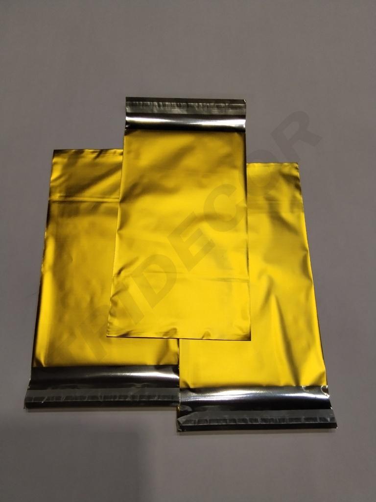 Sobres Metalizados Dorado Con Adhesivo 15X25+4 Cm
