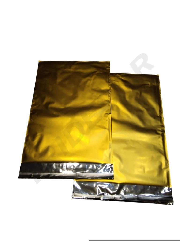 Sobres Metalizados Dorados Con Adhesivo 25X40+6 Cm