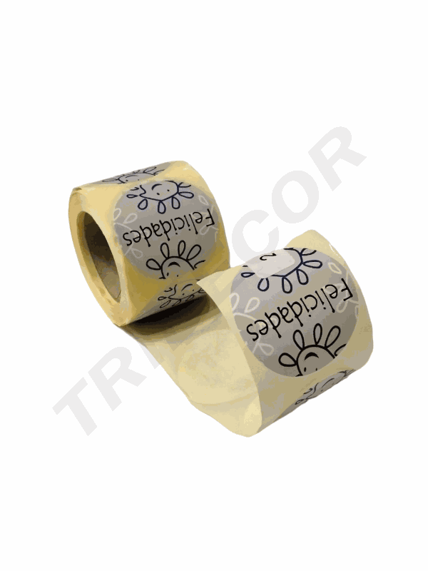 Félicitations autocollant de tournesol argent et bleu 250 unités/rouleau