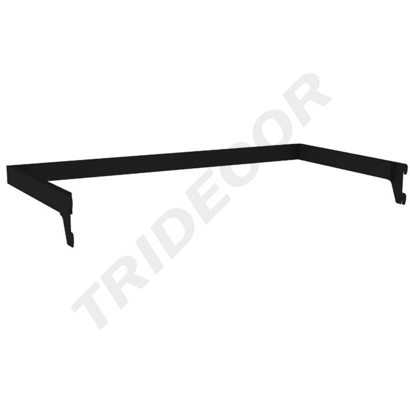 U型槽墙服装挂杆，黑色 59.5x30 厘米Perchero en forma U para cremallera  Negro 59,5x30 cm