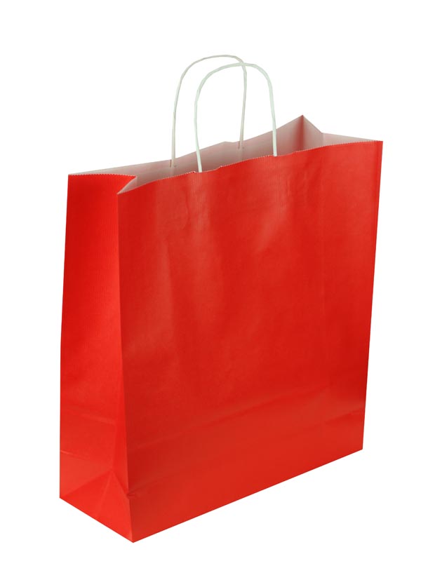 红色纸袋 Bolsas De Papel Asa Rizada 45X15X49 Cm Color Rojo 25 Unidades