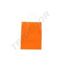 Cellulose paper bag with curly handle, orange color, 45X15X49 cm - 25 units