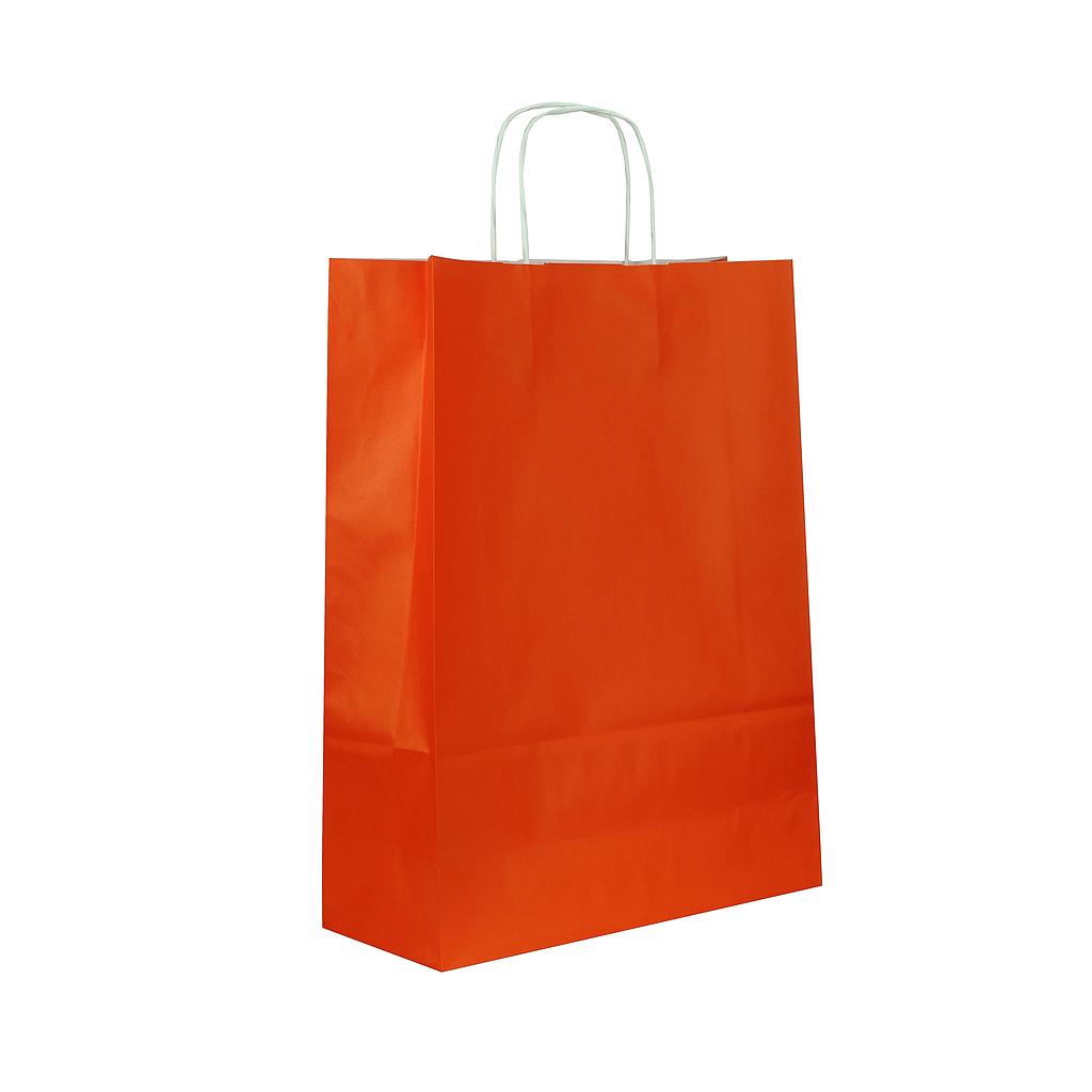 Bolsas de Papel de Celulosa Naranjas 41x32x12 cm Asa Rizada