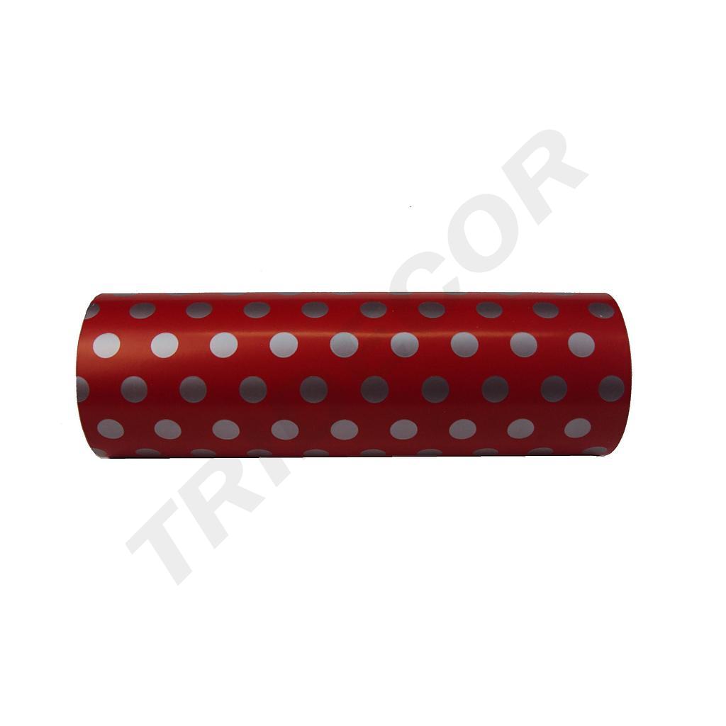 Papier à pois Fond rouge 31cm