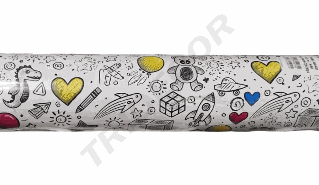 Bobina de Papel Regalo Estampado Infantil 62 cm