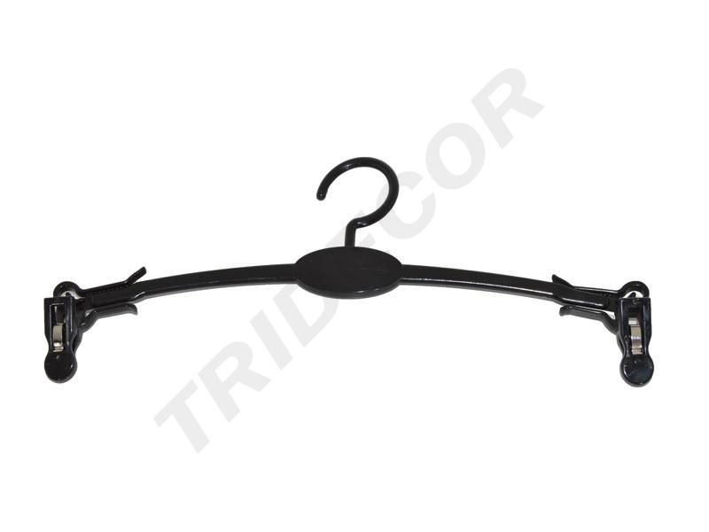 Cabide de Plástico para Lingerie, Preto, 27 cm, 10 Unidades