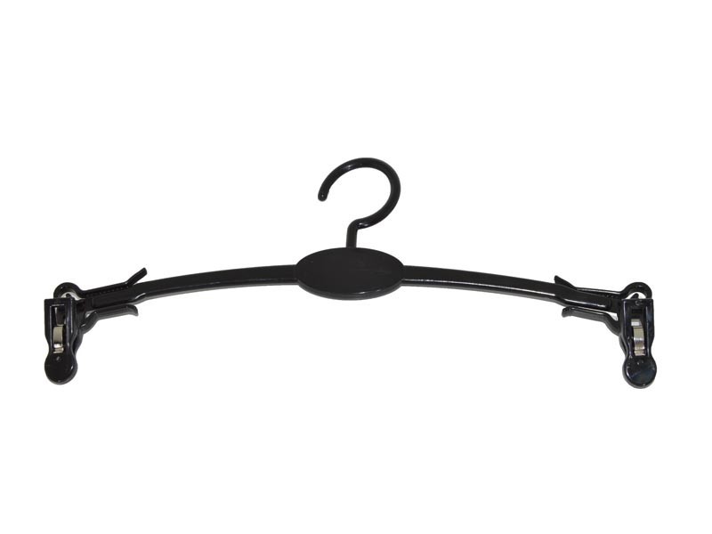 Perchas de Plástico con Pinzas, Color Negro 27 Cm 10 Unidades