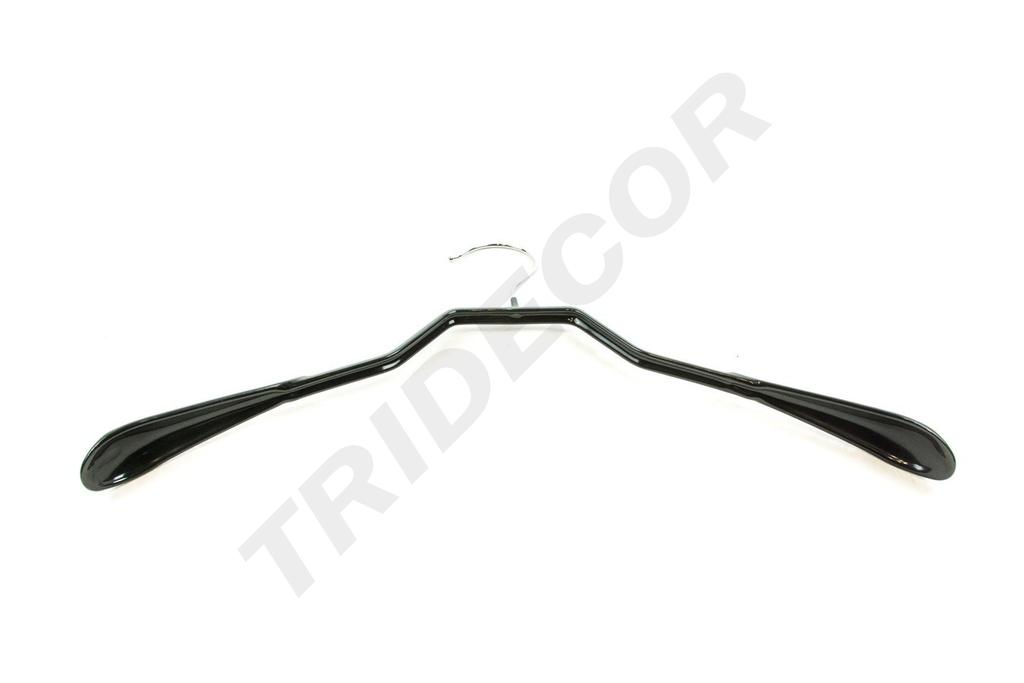 Cintre en bois doublé de caoutchouc noir 42cm 5 unités