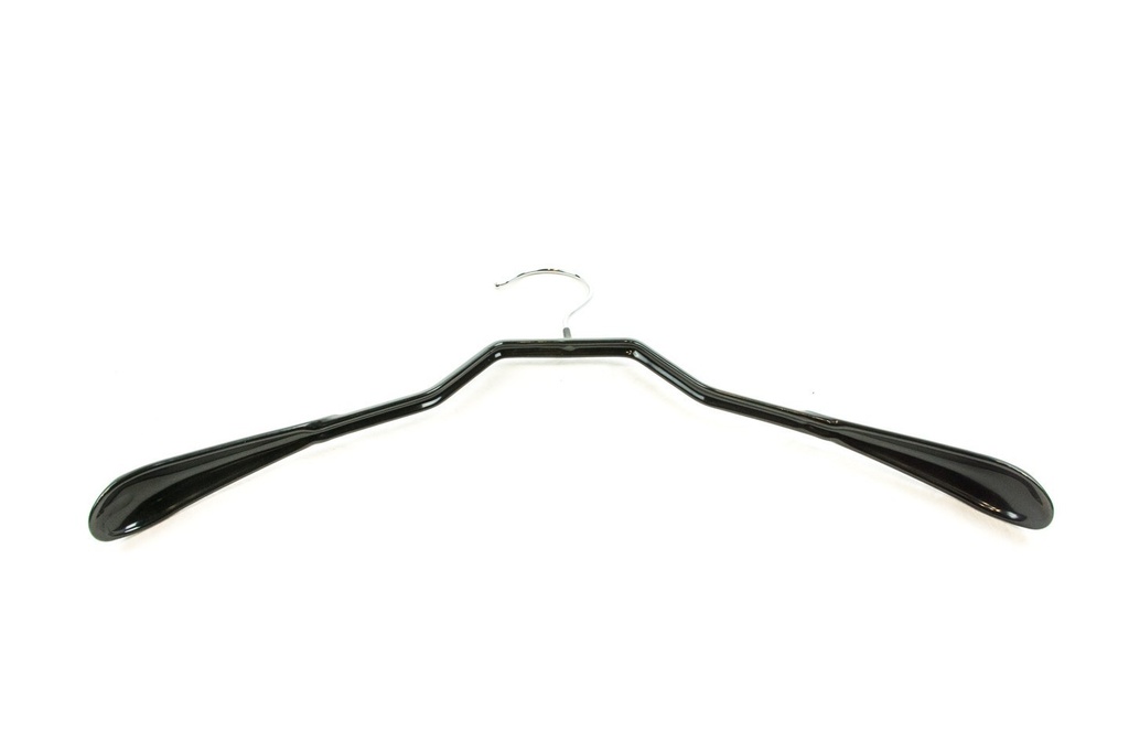 Perchas Revestidas en Goma Color Negro 42 cm 5 unidades