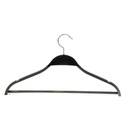 胶合木带横杆黑色衣架Percha de Madera Con Barra y Antideslizante Color Negro 44.5cm
