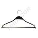 Percha De Plastico Negro Con Barra Y Antideslizante 44.5 Cm