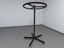 Round Coat Rack with Wheels Black Height 115-188cm Diameter 81cm