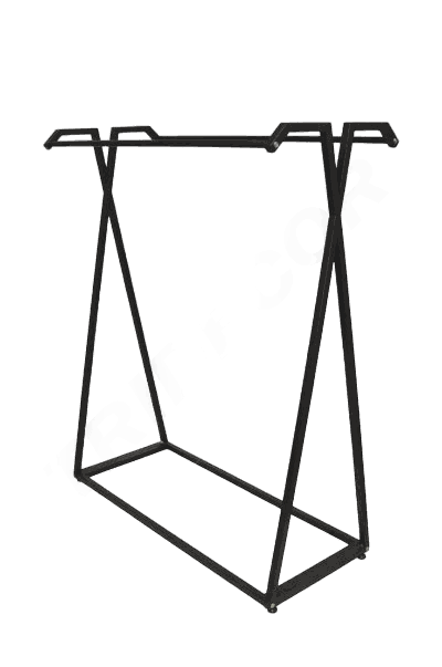 Porte-manteau double avec tringles et planche en bois noire