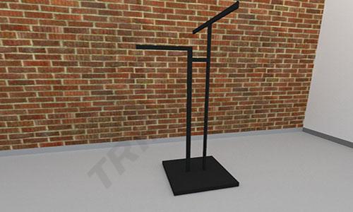 Coat Rack with 2 Arms, Matte Black Color Measurements: 135X66X45cm