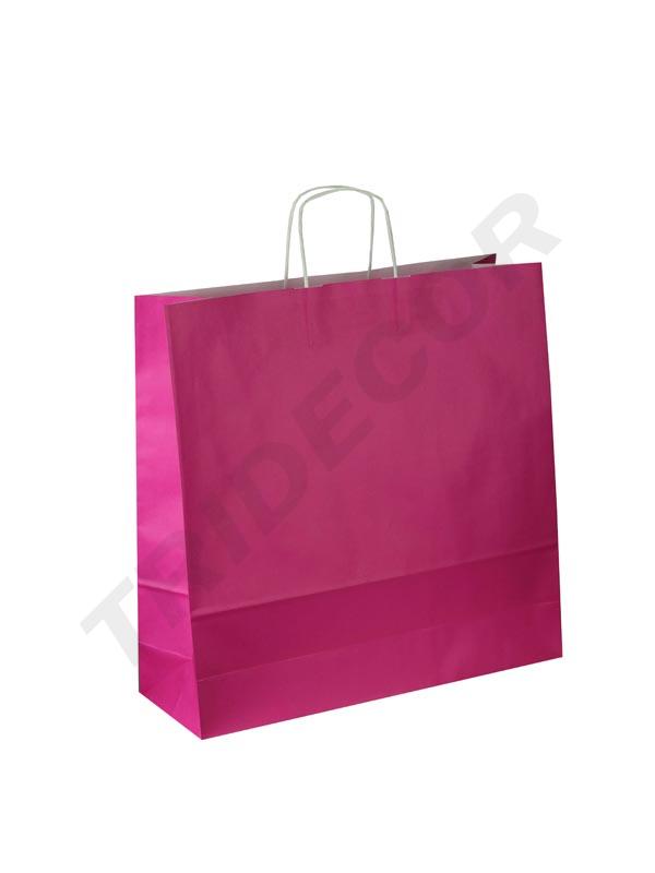 Bolsas de Papel Celulosa Fucsias Asa Rizada 45x49x15 Cm
