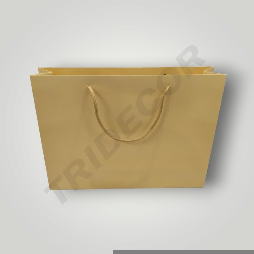 Luxury Drawstring Handle Bag 35X9X25cm Cream 12 units