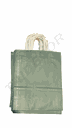 Borsa in carta Kraft con manico riccio, colore verde, 27X22X10 cm, 25 pezzi