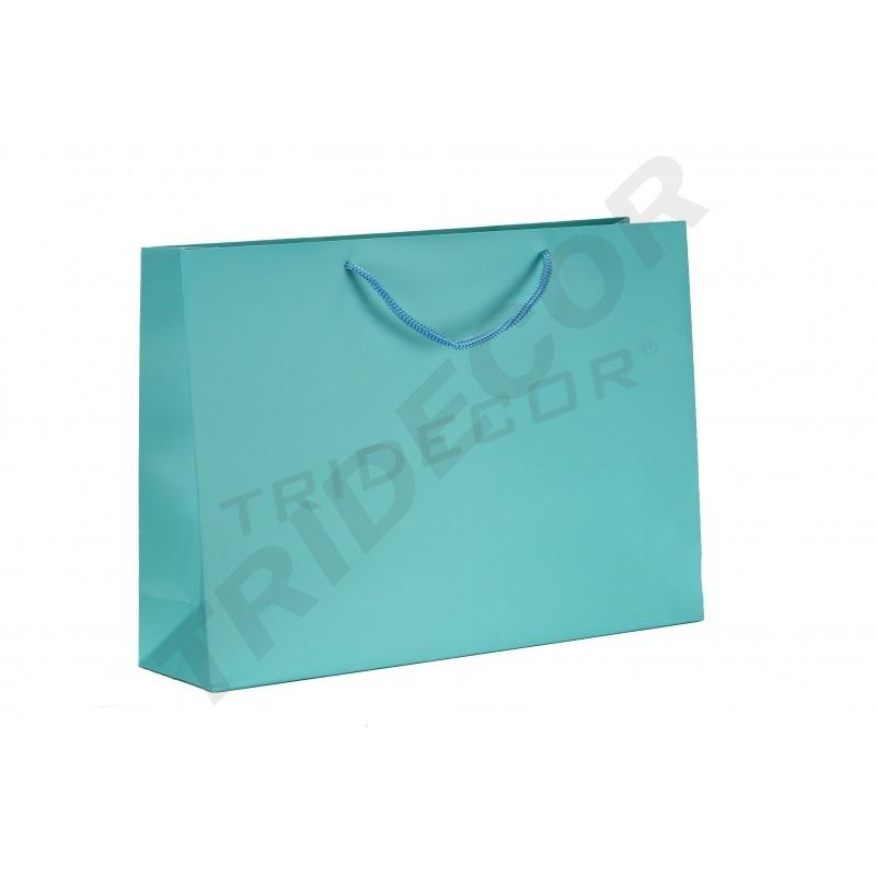 Luxury Bags with Drawstring Handle 25X9X20cm Blue 12 units