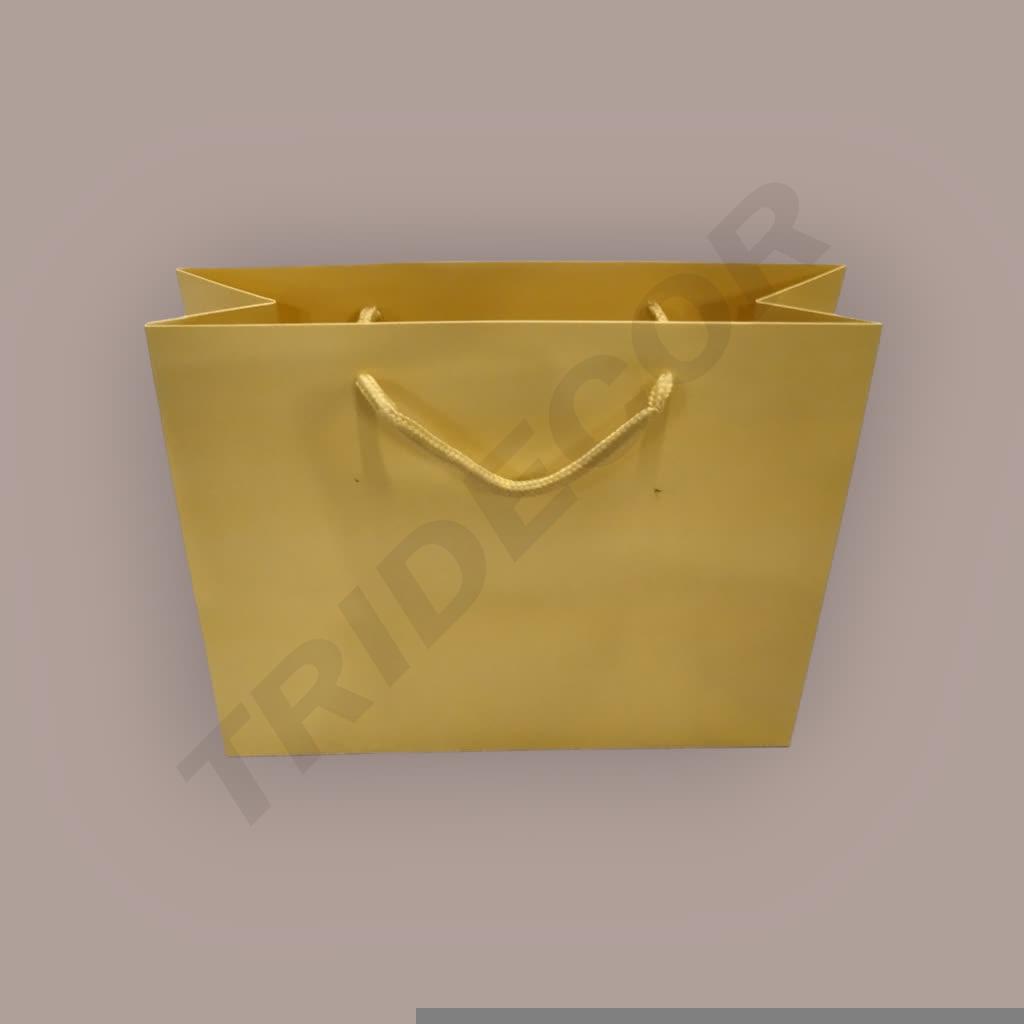 Sac de luxe à cordon de serrage 25X9X20cm Crème 12 unités