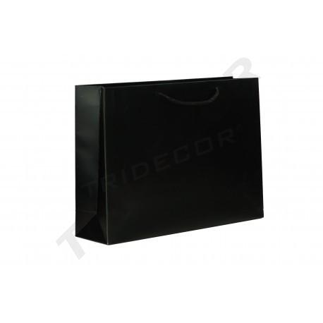 Borse di lusso con manico a coulisse 35X9X25cm Nere 12 unità
