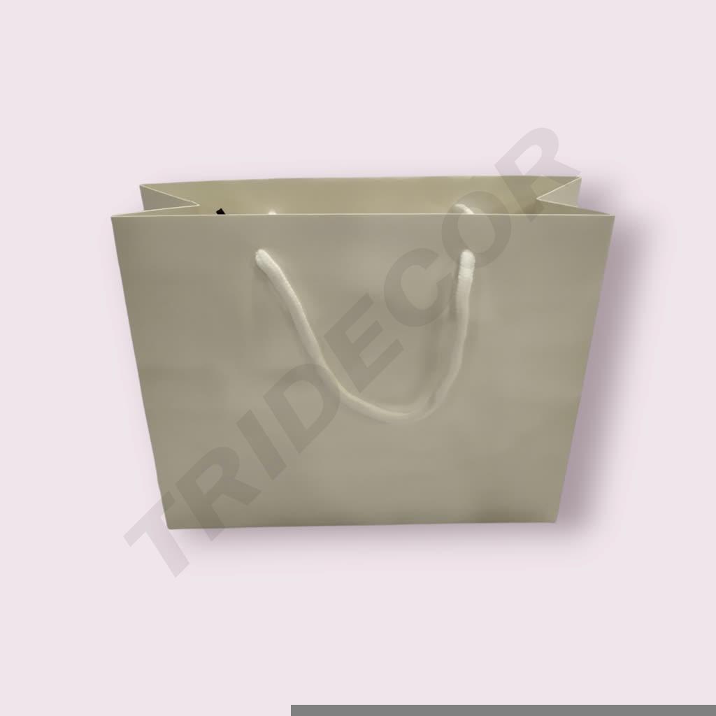 Sac de luxe avec cordon de serrage 44X14X32cm Blanc 12 unités
