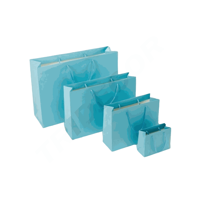 Saco de luxo com alça de cordão 44X14X32cm Azul 12 unidades