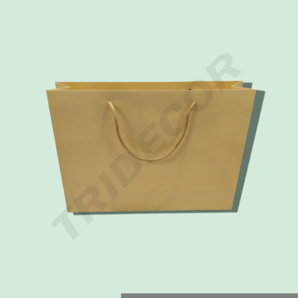 Sac à cordon de serrage de luxe 44X14X32cm Crème 12 unités
