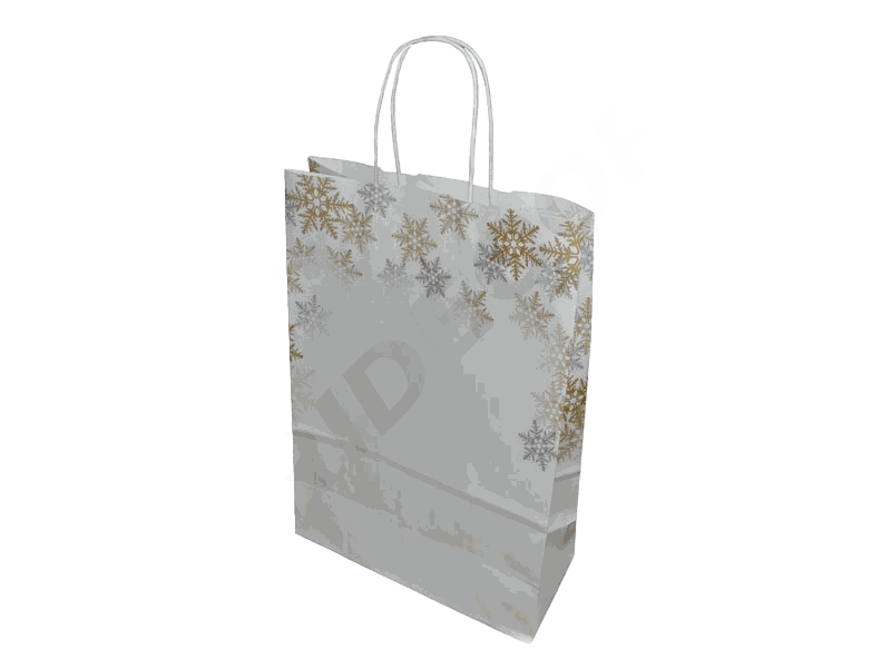 Bolsas de Papel de Celulosa 32X41+12cm Copo Navidad 25 unidades