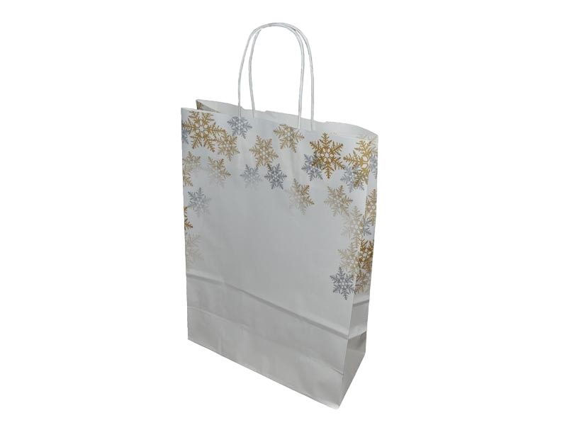 Bolsas de Papel de Celulosa 32X41+12cm Copo Navidad 25 unidades