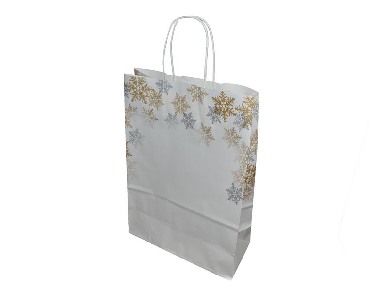 Bolsas de Papel de Celulosa 27X37+12cm Copos Navidad 25 unidades
