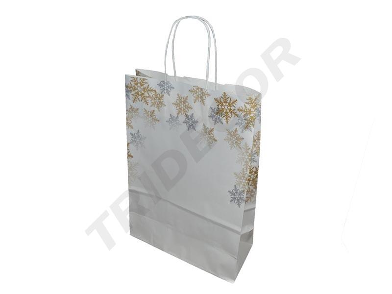 Bolsas de Papel de Celulosa 27X37+12cm Copos Navidad 25 unidades