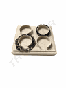 Expositor Joyería 4 Posicion para Reloj O Pulsera 4位手表 手镯架 白麻